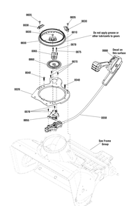 Chute Rotation Group - Remote Diagram and Parts List for 1696506-01-922EXD 2016 Briggs and Stratton Snow Blower